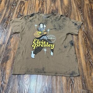 Elvis Presley Sun Records Tie Dye Women's 1X Brown Tie Die Cotton T-Shirt XL Men